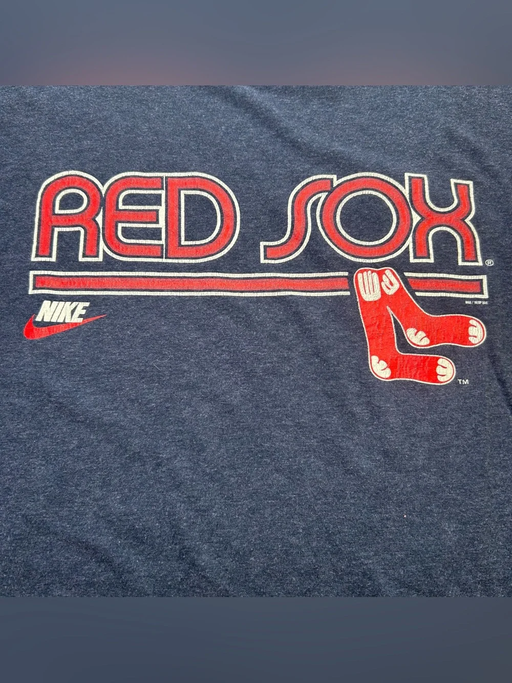 Nike Boston Red Sox Men’s Graphic Retro Style T-Shirt Blue Red MLB size M